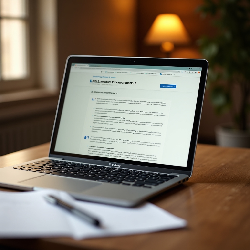 Laptop screen showing structured online finance course interface